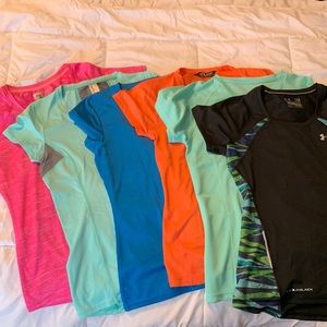 BUNDLE of 6 short sleeve workout shirts! Sz SM & MD Under Armour & North Face